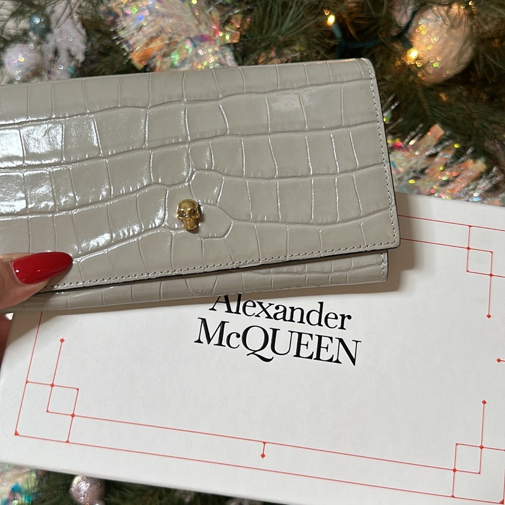 Alexander McQueen Croc-Effect Leather Wallet